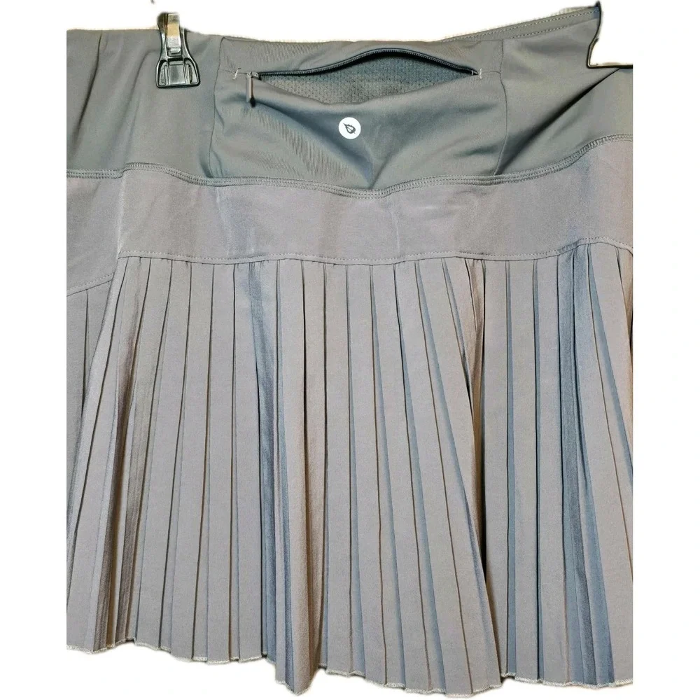 🎾 Baleaf Women's High Waisted Pleated Tennis Skort 2XL Gray Tummy‎ Control